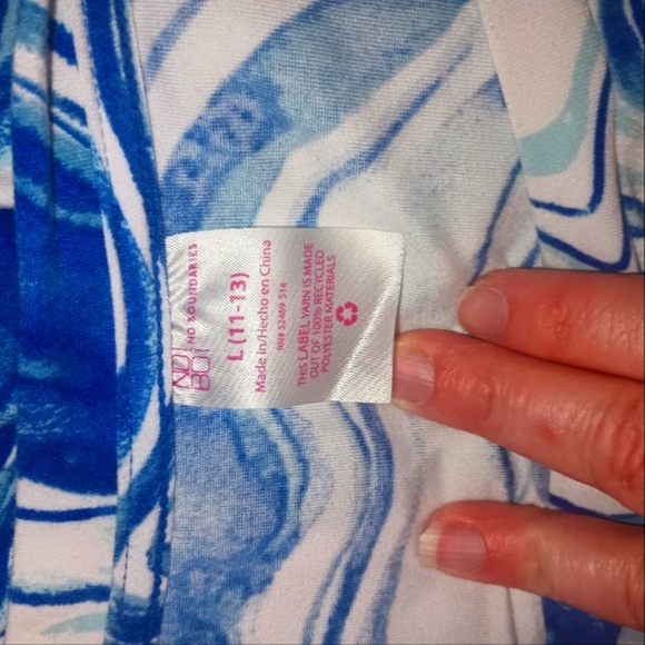 No Boundaries Ladies blue&white swirl bodycon dress (Size Large) - Picture 5 of 5